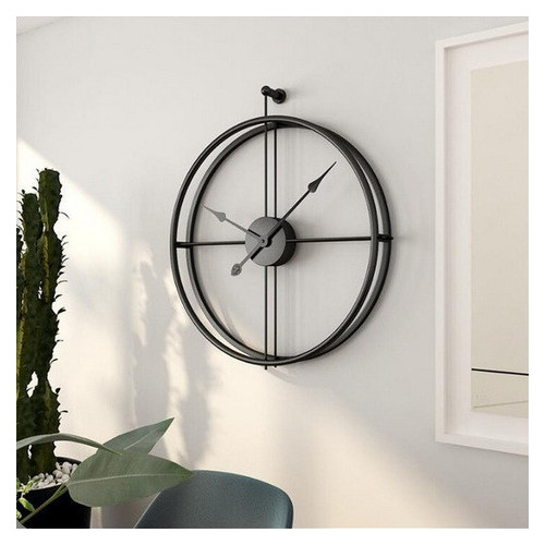Настінний годинник Ti-time металевий лофт чорний (55х52 см) фото №2