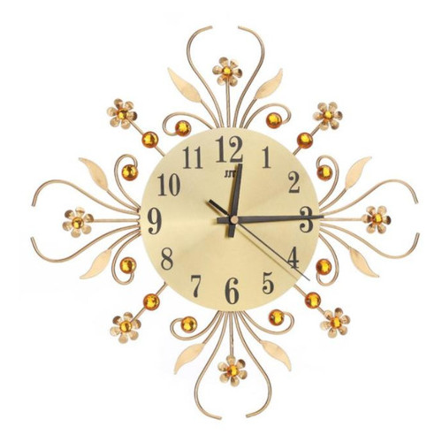 Настінний годинник Ti-time зі стразами камінням Сонце Велике Золото 33х33 см [Метал, Скло] фото №1