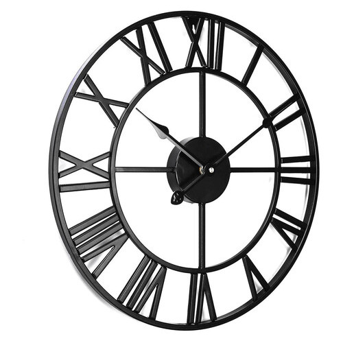 Настінний годинник Ti-time 50 см великий лофт Loft3 [Метал] старе золото Чорний фото №5