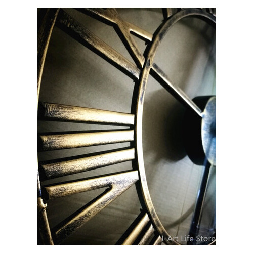 Настінний годинник Ti-time 50х50 см великий лофт Loft3 [Метал] чорний Золотистий фото №8