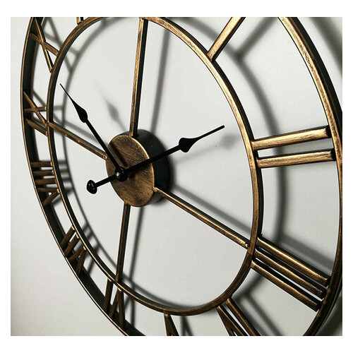 Настінний годинник Ti-time 50х50 см великий лофт Loft3 [Метал] чорний Золотистий фото №9