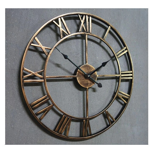 Настінний годинник Ti-time 50х50 см великий лофт Loft3 [Метал] чорний Золотистий фото №4
