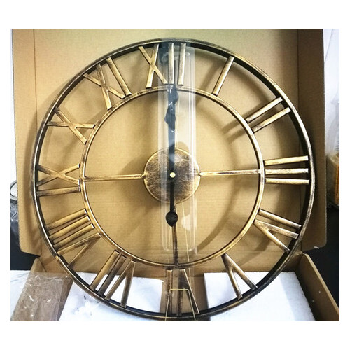 Настінний годинник Ti-time 50х50 см великий лофт Loft3 [Метал] чорний Золотистий фото №6