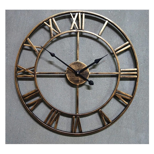 Настінний годинник Ti-time 50х50 см великий лофт Loft3 [Метал] чорний Золотистий фото №7