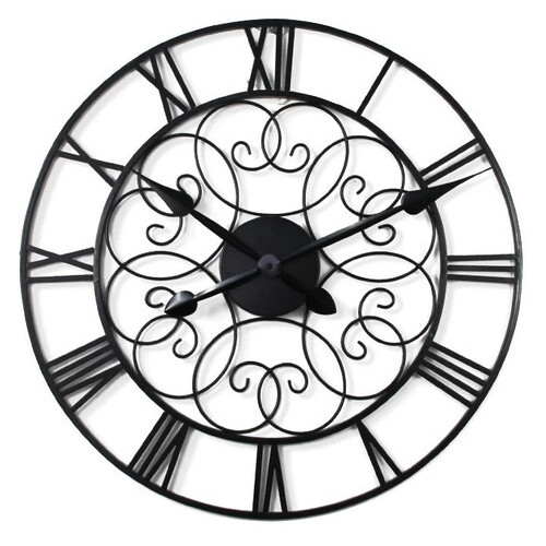 Настінний годинник Ti-time 63х63 см великий лофт Loft4 [Метал] чорний фото №1