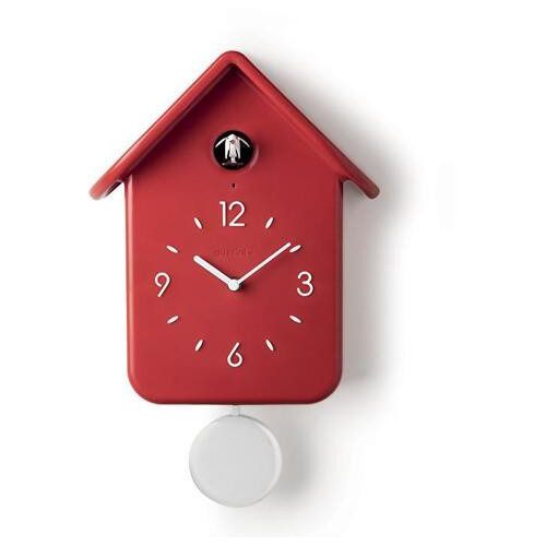 Настінний годинник з маятником Guzzini Home 16860255 24,8х12x39 см червоний фото №1