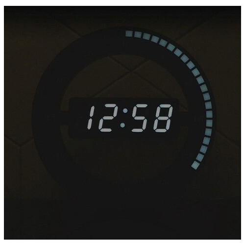 Настінний годинник Hong Cheng LED d 31см Чорний (HC-012) фото №4
