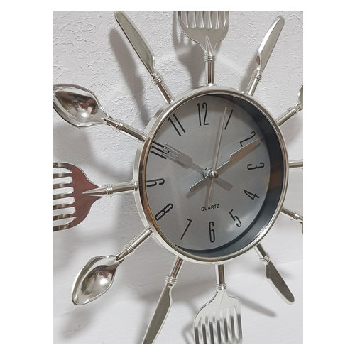 Настінні годинники на кухню Time Ложки-вилки-ножі столові прилади (25х25 см) Best Time фото №3