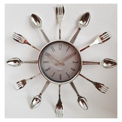 Годинник кухонний Time Ложки-вилки Середні столові прилади (33х33 см) фото №1