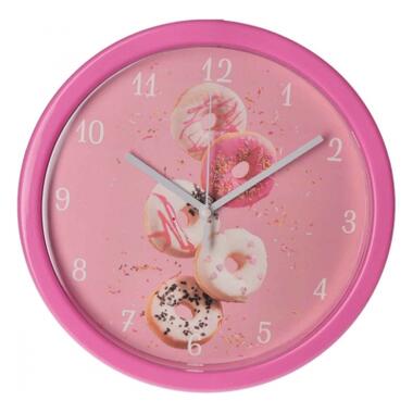 Настінний годинник Optima Donut пластиковий рожевий (O52103) фото №1