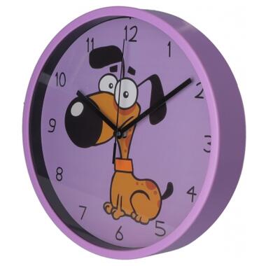 Настінний годинник Optima Little Dog пластиковий фіолетовий (O52105) фото №2