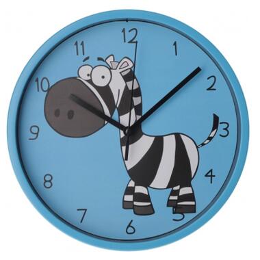 Настінний годинник Optima Little Zebra пластиковий блакитний (O52106) фото №1