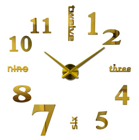 Годинник 3D Timex 130 см Написи золоті наклейки фото №1