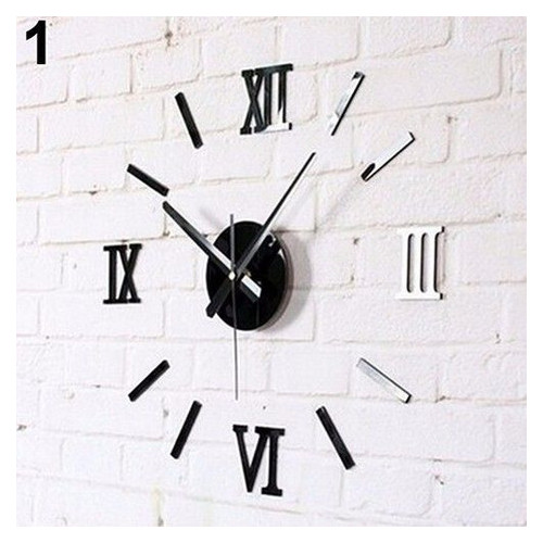 Годинник 3D Timex 40 см Римські чорні стікери фото №1