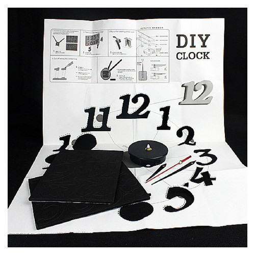 Годинник-3D Timex 60 см Арабські чорні наклейки фото №6
