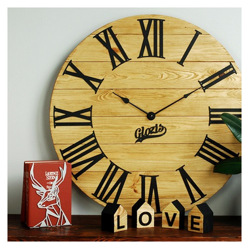 Настінний годинник дерев'яний Glozis Kansas Gold A-052 60х60 фото №2