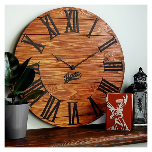 Настінний годинник дерев'яний Glozis Kansas Rust A-051 60х60 фото №2