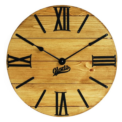Настінний годинник дерев'яний Glozis Nevada Gold A-056 40х40 фото №1