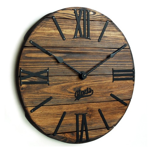 Настінний годинник дерев'яний Glozis Nevada Mokko A-054 40х40 фото №3
