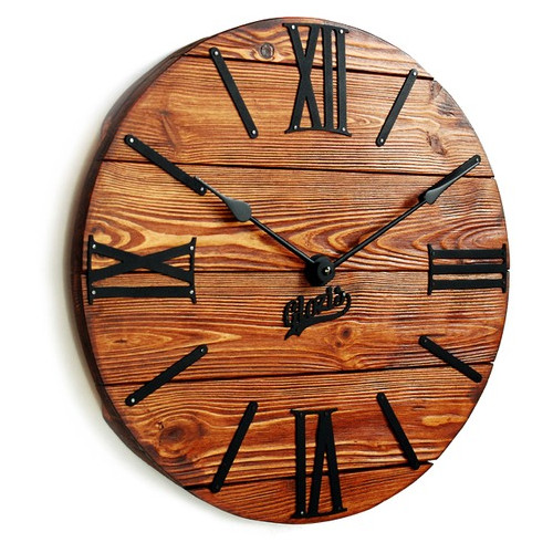 Настінний годинник дерев'яний Glozis Nevada Rust A-055 40х40 фото №3