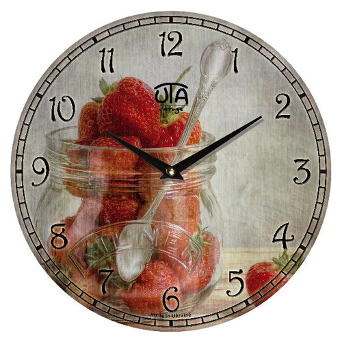 Настінний годинник Uta на кухню Малина UTA-013-VP сірі фото №1