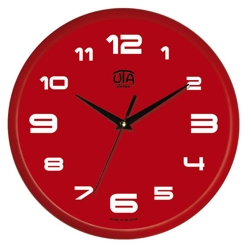 Настінний годинник модерн Uta 300Х300Х45мм UTA-01-R-80 червоний фото №1