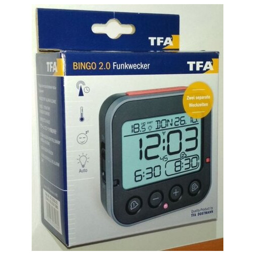 Будильник TFA BINGO 2.0 с термометром, 95x41x96 мм (60255001) фото №3