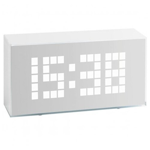 Будильник TFA Time Block, LED, адаптер живлення, білий, 175x51x91 мм (602012) фото №1