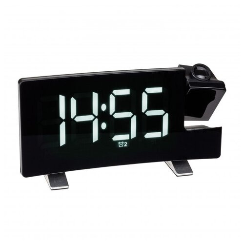 Годинник проекційний TFA, FM-радіо, USB, білі LED цифри, адаптер, 180х48х100 мм (60501502) фото №1