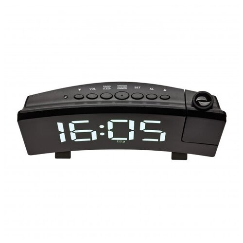 Годинник проекційний TFA, FM-радіо, USB, білі LED цифри, адаптер, 180х48х100 мм (60501502) фото №2