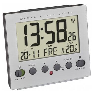 Будильник TFA з термометром, сріблястий, 99x42x90 мм (60256155) фото №2