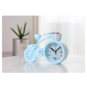 Настільний дитячий годинник-будильник Велосипед. Світло-блакитний (M-9976) фото №4