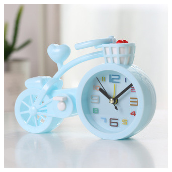 Настільний дитячий годинник-будильник Велосипед. Світло-блакитний (M-9976) фото №1