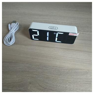 Настільний LED годинник-будильник-термометр AngCan OSCAR OS-003 White фото №7