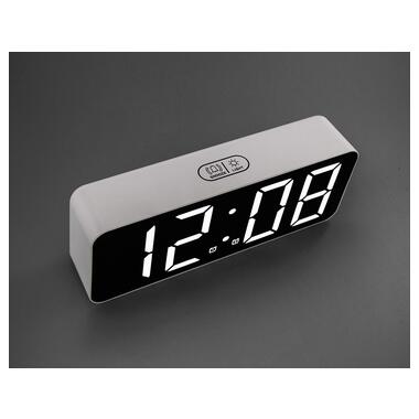 Настільний LED годинник-будильник-термометр AngCan OSCAR OS-003 White фото №16