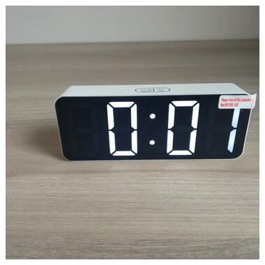 Настільний LED годинник-будильник-термометр AngCan OSCAR OS-003 White фото №9