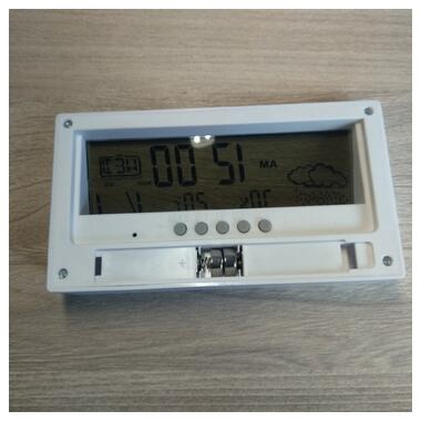 Настільний прозорий годинник-будильник із гідрометром настільний AngCan YQ688 (Transparent) White фото №9