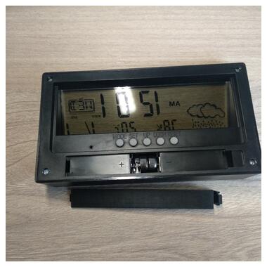Настільний прозорий годинник-будильник із гідрометром настільний AngCan YQ688 (Transparent) Black фото №7
