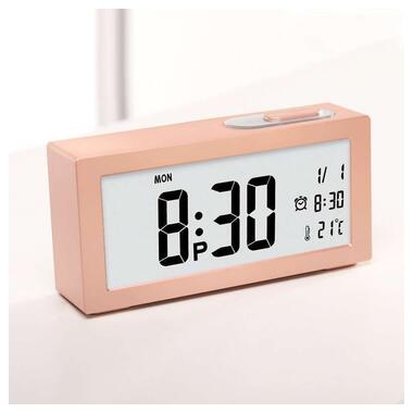 Настільний годинник-будильник AngCan AQ-138 Pink-Bronze фото №6