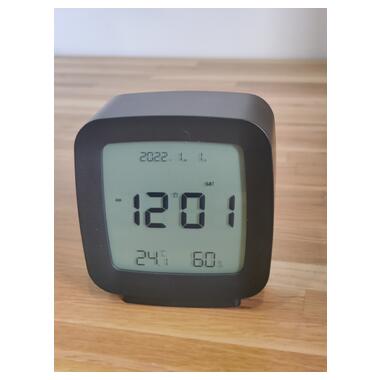 Сучасний настільний годинник-будильник із термометром і гігрометром AngCan QH-8006 Black фото №8