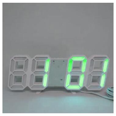 Годинник настільний BTB LY 1089 із зеленим підсвічуванням, білий фото №5