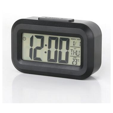 Маленький настільний годинник, будильник, таймер і термометр DOLAMA DOL-2108 Чорний фото №5