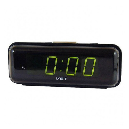 Електронний дротовий цифровий годинник VST 738, Чорний фото №1