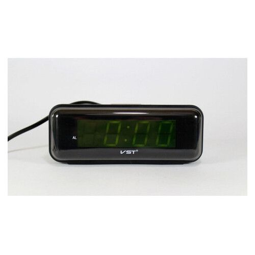 Електронний дротовий цифровий годинник VST 738, Чорний фото №2