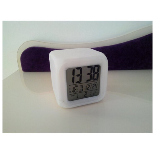 Годинник хамелеон з термометром, будильник нічник фото №2