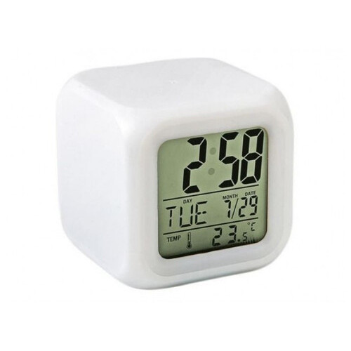 Годинник хамелеон з термометром, будильник нічник фото №1