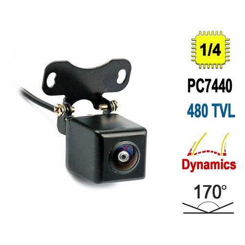 Автомобильная камера заднего вида Terra HD-661M, 480 ТВЛ, поворачивающиеся линии парковки,сенсор PC7440 фото №1