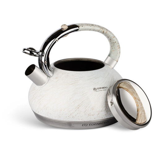 Чайник со свистком Edenberg EB-1935-White 3 л белый фото №4