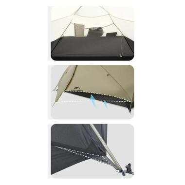 Палатка Naturehike сверхлегкая двухместная Mongar CNK2550WS016, 15D, серый (6927595770504) фото №10