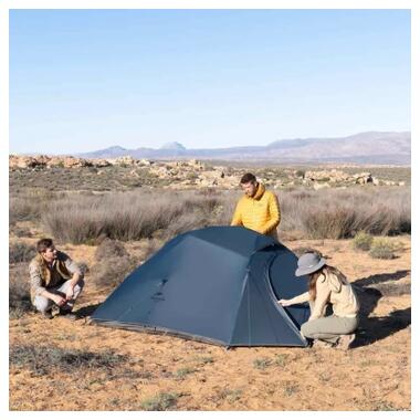 Палатка Naturehike сверхлегкая трехместная с футпринтом Cloud Up 3 UL NH18T030-T-T, 20D, темно-синий (6927595783290) фото №4